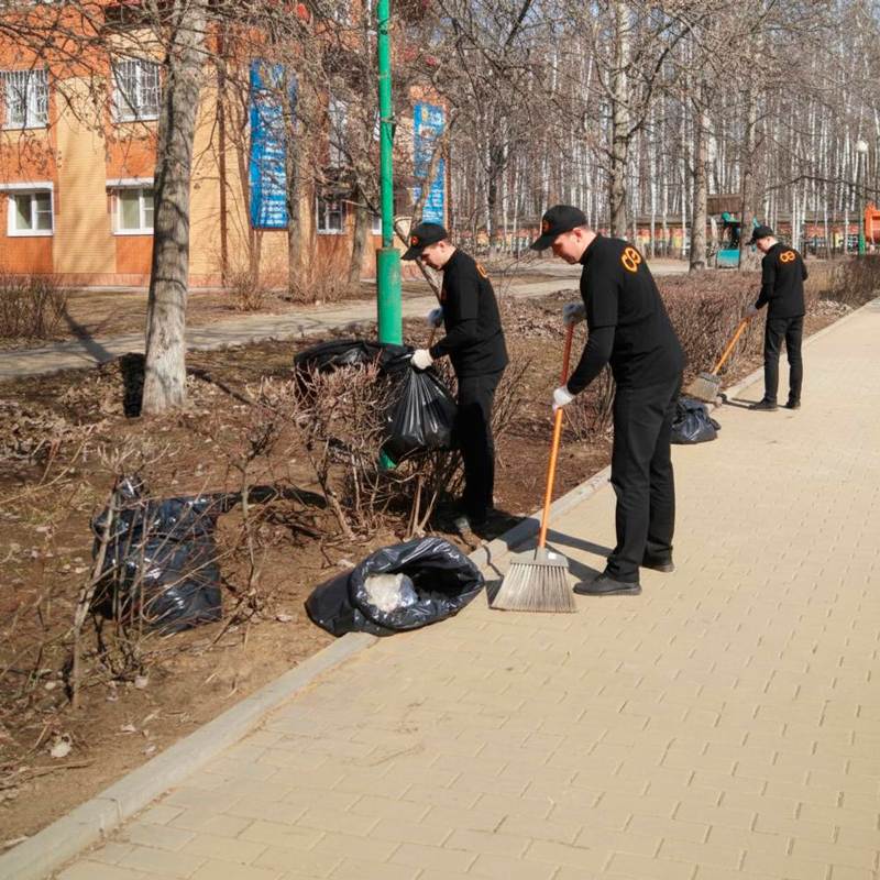 Уборка листьев в Медыни
